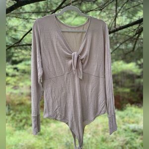 super soft tie front bodysuit